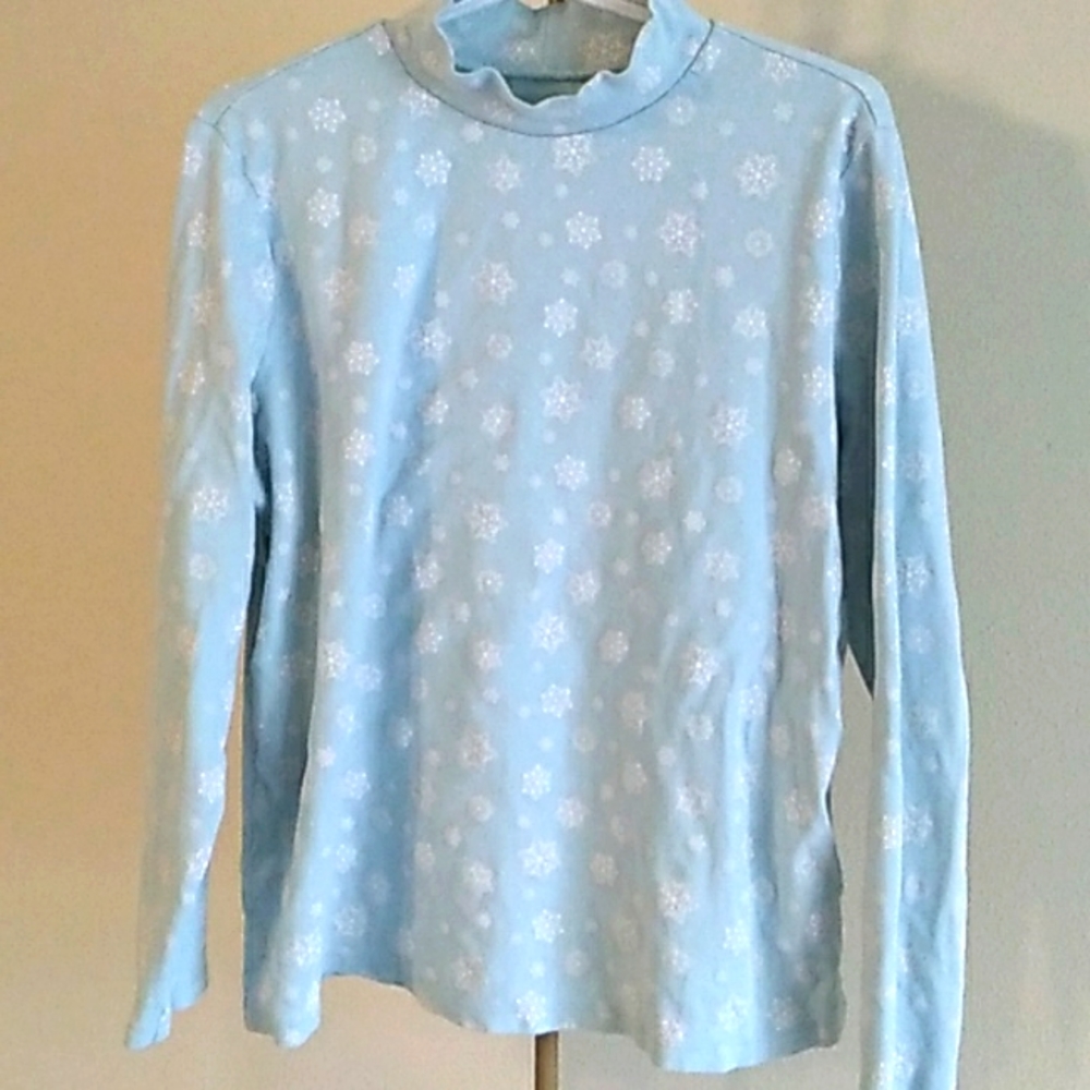 St. John's Bay Snowflake Print Turtleneck Top (0X)